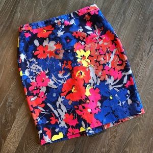 NWT LOFT floral skirt in bright colors sz 6P